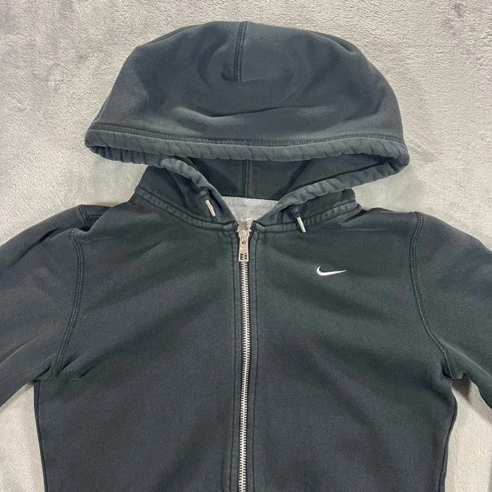 NIKE Full Zip Hoodie Women Small Black Embroidered Swoosh 419733-011